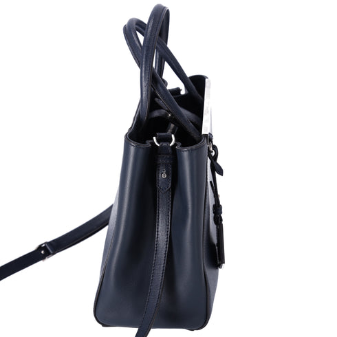 FENDI Petit 2 Jours Tote Bag 8BH253 Dark Navy Leather